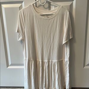 White Short Sleeve Peplum Top